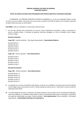 Resultado preliminar prova objetiva