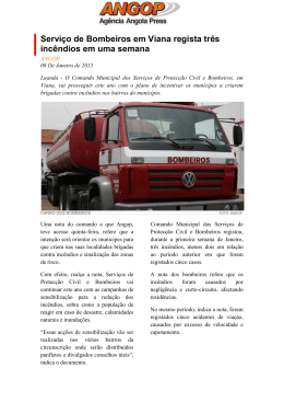 Serviço de Bombeiros em Viana regista três incêndios em uma semana