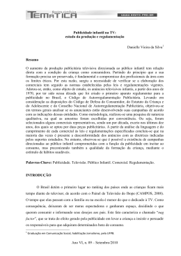 Ano VI, n. 09 &ndash; Setembro/2010 Publicidade infantil na TV: estudo da