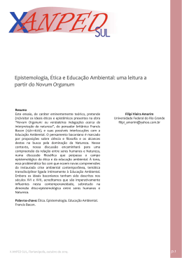 Epistemologia, Ética e Educação Ambiental: uma