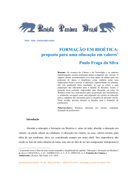 proposta para uma educa&ccedil;&atilde;o em valores Paulo Fraga da Silva