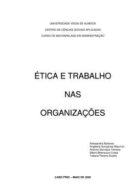 &eacute;tica e trabalho nas organiza&ccedil;&otilde;es