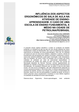 INFLU&Ecirc;NCIA DOS ASPECTOS ERGON&Ocirc;MICOS DE SALA