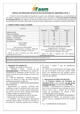 Processo Seletivo FAAM 2016-1