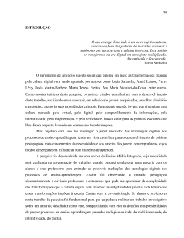 INTRODU&Ccedil;&Atilde;O O que emerge disso tudo &eacute; um novo