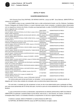 Justi&ccedil;a Eleitoral - 98&ordf; Zona/PR ELO - Cadastro