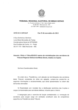 Ofício do TRE a respeito das demandas de servidores da Capital