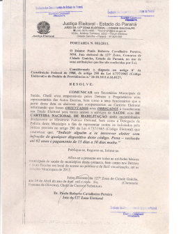 Justi&ccedil;a Eleitoral Portaria 001 2011
