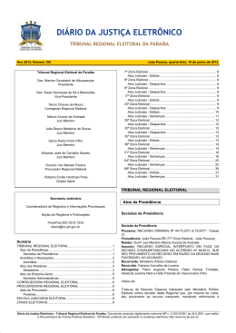 di&aacute;rio da justi&ccedil;a eletr&ocirc;nico - Tribunal Regional Eleitoral da Para&iacute;ba