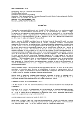 Recurso Eleitoral n&ordm; 8153 Proced&ecirc;ncia: 26&ordf; Zona Eleitoral de Belo