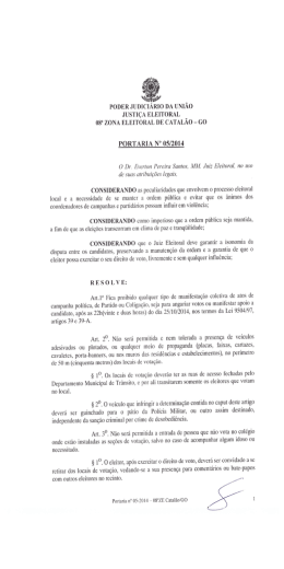 PODER JUDICIARIO DA UNIÃO JUSTIÇA ELEITORAL 08a ZONA