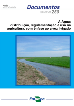A &aacute;gua : distribui&ccedil;&atilde;o, regulamenta&ccedil;&atilde;o e uso na