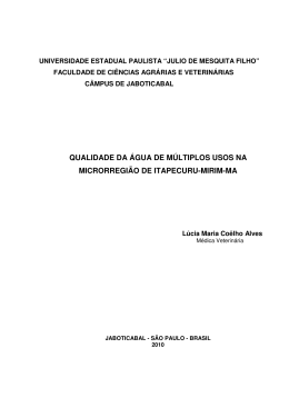 qualidade da água de múltiplos usos na microrregião de itapecuru