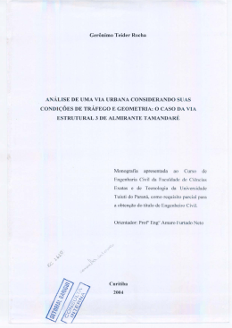 Analise de uma via urbana considerando suas - TCC On-line