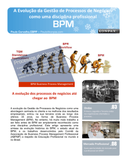 A Evolu&ccedil;&atilde;o da Gest&atilde;o de Processos de Neg&oacute;cios como uma