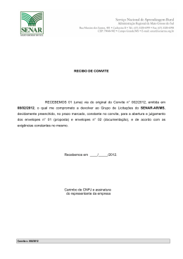 RECIBO DE CONVITE RECEBEMOS 01 (uma) via do