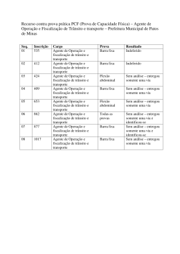 Recurso contra prova pr&aacute;tica PCF (Prova de Capacidade F&iacute;sica