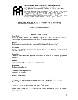 Conteúdo Programático Concurso Público Motorista 2009