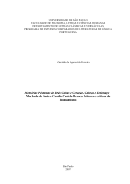 `Mem&oacute;rias P&oacute;stumas de Br&aacute;s Cubas` e `Cora&ccedil;&atilde;o, cabe&ccedil;a e est&ocirc;mago`