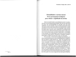 Sexualidade e norma moral, novos pressupostos teológicos para