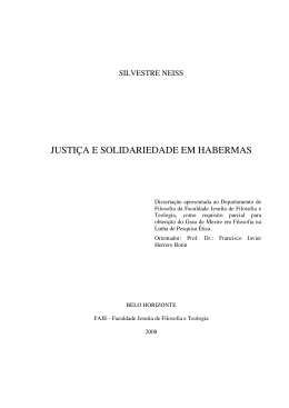 JUSTI&Ccedil;A E SOLIDARIEDADE EM HABERMAS
