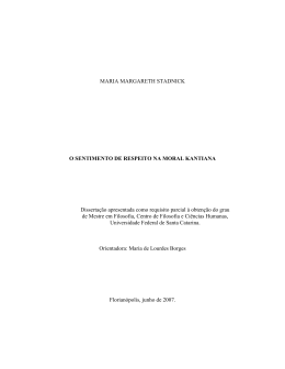 O objetivo do presente estudo analisar o sentimento de respeito na