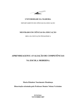 aprendizagem e avalia&ccedil;&atilde;o de compet&ecirc;ncias na escola
