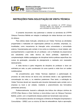 instru&ccedil;&otilde;es para solicita&ccedil;&atilde;o de visita t&eacute;cnica