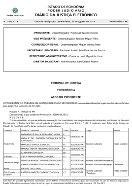 di&aacute;rio da justi&ccedil;a eletr&ocirc;nico - Tribunal de Justi&ccedil;a de Rond&ocirc;nia
