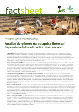 An&aacute;lise de g&ecirc;nero na pesquisa florestal