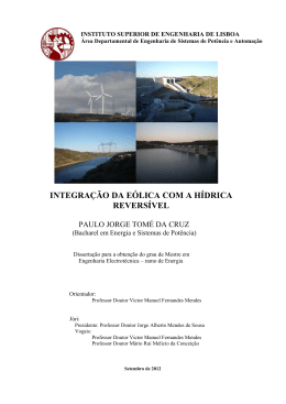 integração da eólica com a hídrica reversível