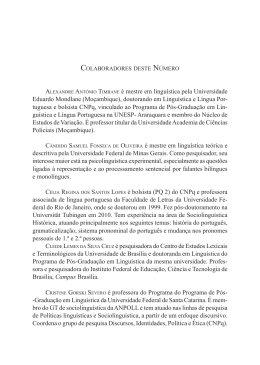 ALEXANDRE ANT&Oacute;NIO TIMBANE &eacute; mestre em lingu&iacute;stica pela