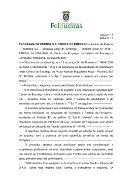 Acta n.º 15 2004.07.16 PROGRAMA DE ESTÍMULO À OFERTA DE