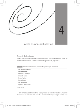 &Aacute;reas e Linhas de Extens&atilde;o