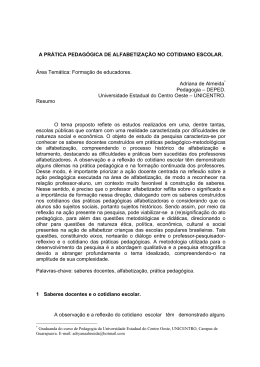 a prática pedagógica de alfabetização no cotidiano escolar