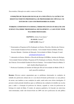 &Aacute;rea tem&aacute;tica: Educa&ccedil;&atilde;o em sa&uacute;de e ensino de
