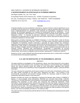 &Aacute;REA TEM&Aacute;TICA 3: SISTEMAS DE INFORMA&Ccedil;&Atilde;O GEOGR&Aacute;FICA O
