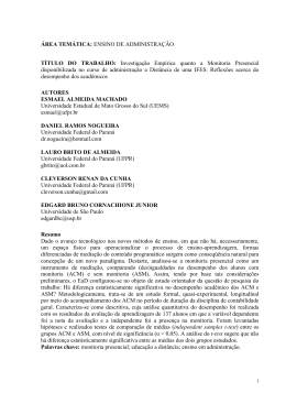 &Aacute;REA TEM&Aacute;TICA: ENSINO DE ADMINISTRA&Ccedil;&Atilde;O
