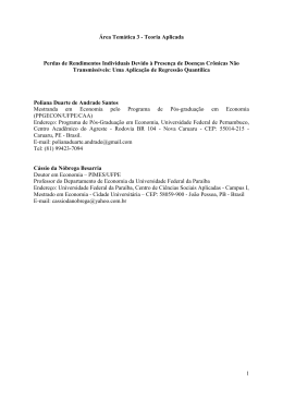 1 Área Temática 3 - Teoria Aplicada Perdas de Rendimentos