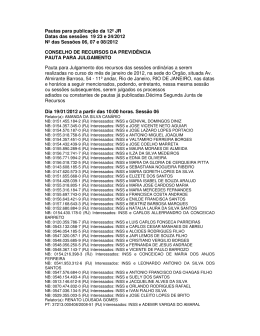Pauta de julgamento n&ordm; 06, 07 e 08 da 12&ordf; junta de recursos