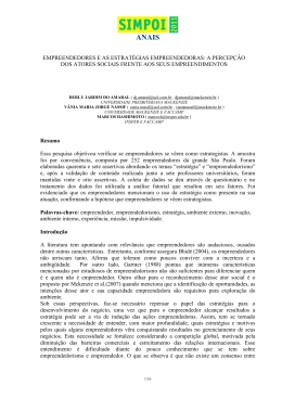 EMPREENDEDORES E AS ESTRAT&Eacute;GIAS