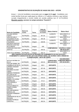 Nutrição - sisu