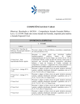 Compet&ecirc;ncia das Varas - Tribunal de Justi&ccedil;a do Estado de Mato