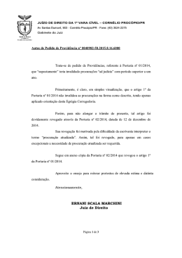 JUÍZO DE DIREITO DA 1a VARA CÍVEL