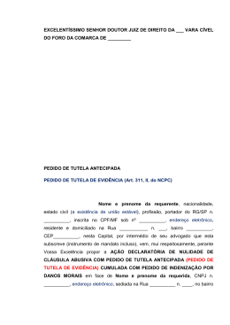 pedido de tutela antecipada