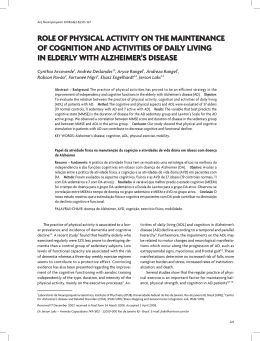 Role of Physical activity on the Maintenance of cognition and