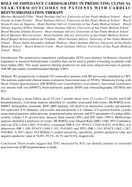 role of impedance cardiography in predicting clinical