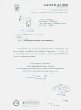 MUNICÍPIO DE VILA VERDE