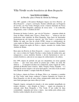 Vila Verde recebe brasileiros de Bom Despacho *JACINTO GUERRA