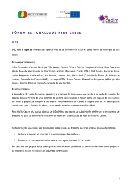 F RUM da IGUALDADE Rede Cedim Ata